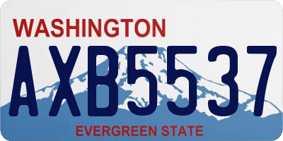 WA license plate AXB5537