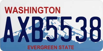 WA license plate AXB5538