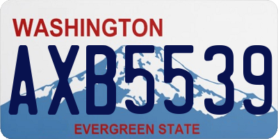 WA license plate AXB5539
