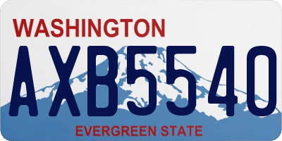 WA license plate AXB5540
