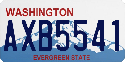 WA license plate AXB5541