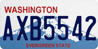 WA license plate AXB5542