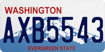 WA license plate AXB5543