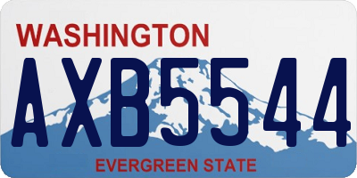 WA license plate AXB5544