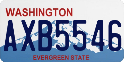 WA license plate AXB5546