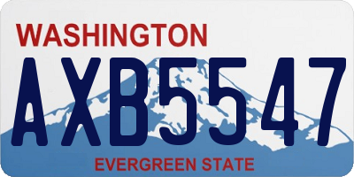 WA license plate AXB5547