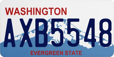 WA license plate AXB5548
