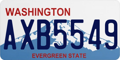 WA license plate AXB5549