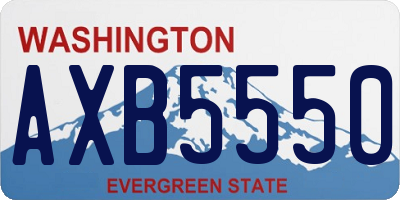 WA license plate AXB5550