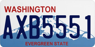WA license plate AXB5551