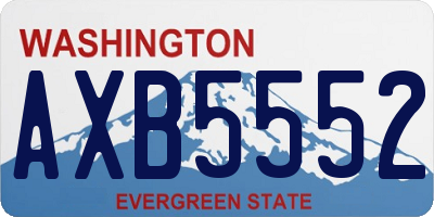 WA license plate AXB5552