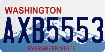 WA license plate AXB5553