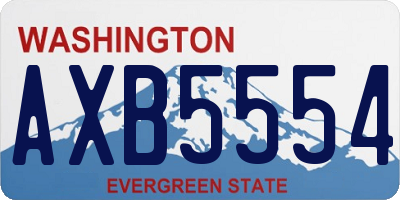 WA license plate AXB5554