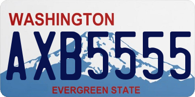 WA license plate AXB5555