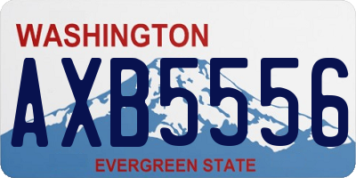 WA license plate AXB5556