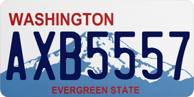 WA license plate AXB5557