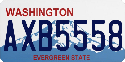 WA license plate AXB5558