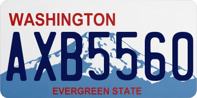 WA license plate AXB5560