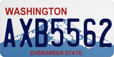 WA license plate AXB5562