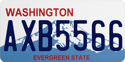 WA license plate AXB5566