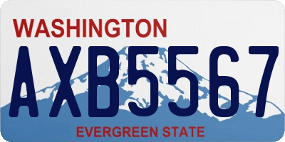 WA license plate AXB5567