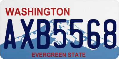 WA license plate AXB5568