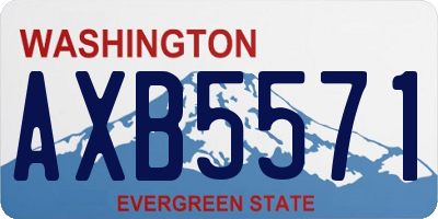 WA license plate AXB5571