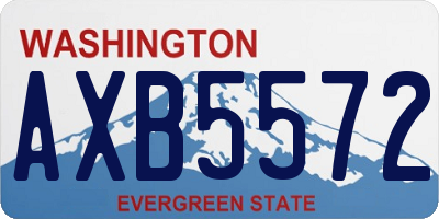 WA license plate AXB5572