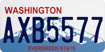 WA license plate AXB5577
