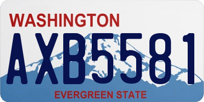 WA license plate AXB5581