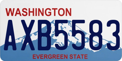 WA license plate AXB5583