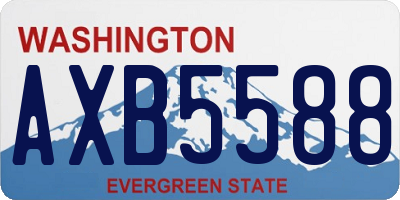 WA license plate AXB5588