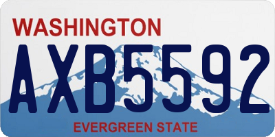 WA license plate AXB5592
