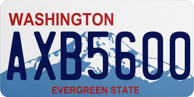 WA license plate AXB5600