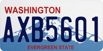 WA license plate AXB5601