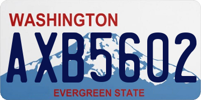 WA license plate AXB5602