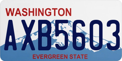 WA license plate AXB5603