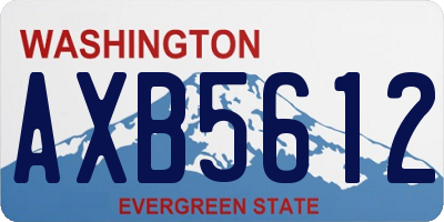 WA license plate AXB5612