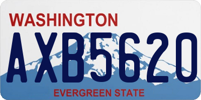 WA license plate AXB5620