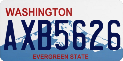 WA license plate AXB5626
