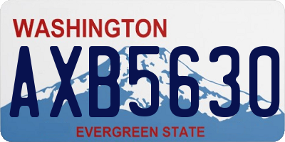 WA license plate AXB5630