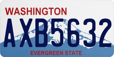 WA license plate AXB5632