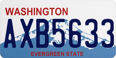 WA license plate AXB5633