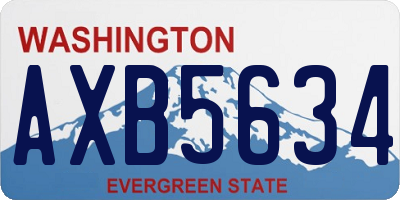 WA license plate AXB5634
