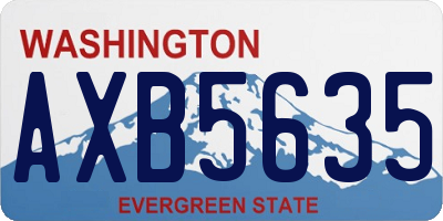WA license plate AXB5635
