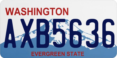 WA license plate AXB5636