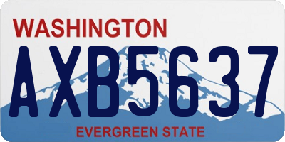 WA license plate AXB5637