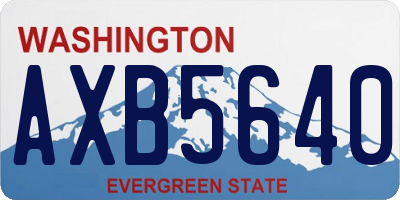 WA license plate AXB5640
