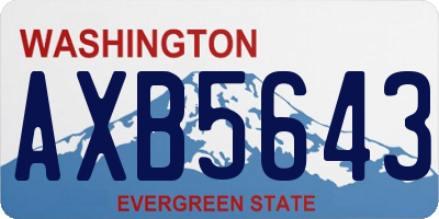 WA license plate AXB5643