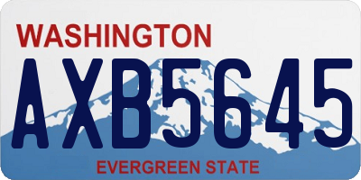 WA license plate AXB5645